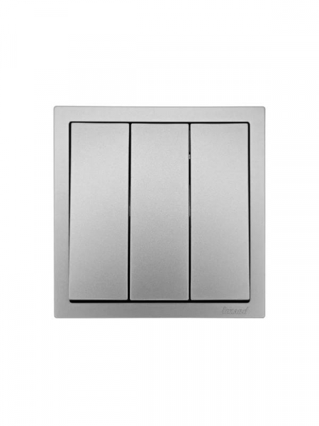 Выключатель 3-кл. СП ZIMA IP20 10А безвинт. зажим сер. матов. LEZARD 704-7488-109QC ТехноИмпульс