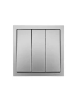 Выключатель 3-кл. СП ZIMA IP20 10А безвинт. зажим сер. матов. LEZARD 704-7488-109QC ТехноИмпульс