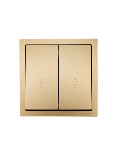 Выключатель проходной 2-кл. СП ZIMA IP20 10А безвинт. зажим зол. LEZARD 704-3688-106QC ТехноИмпульс