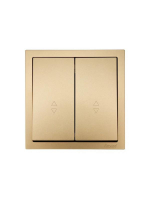 Выключатель проходной 2-кл. СП ZIMA IP20 10А безвинт. зажим зол. LEZARD 704-3688-106QC ТехноИмпульс