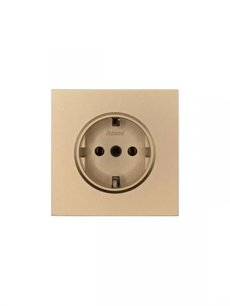 Розетка 1-мест. с/з ПБТ СП ZIMA IP20 10А безвинт. зажим зол. LEZARD 704-3688-122BQC ТехноИмпульс