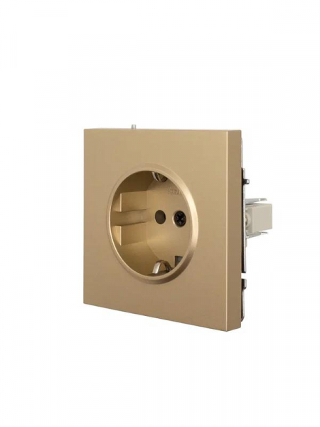 Розетка 1-мест. с/з ПБТ СП ZIMA IP20 10А безвинт. зажим зол. LEZARD 704-3688-122BQC ТехноИмпульс