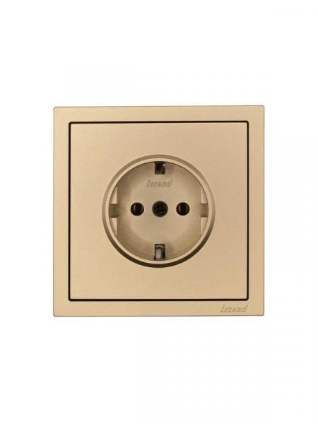 Розетка 1-мест. с/з ПБТ СП ZIMA IP20 10А безвинт. зажим зол. LEZARD 704-3688-122BQC ТехноИмпульс