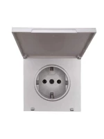 Розетка 1-мест. с/з с крышкой ПБТ СП ZIMA IP20 16А безвинт. зажим сер. матов. LEZARD 704-7488-123BQC ТехноИмпульс