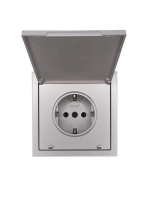 Розетка 1-мест. с/з с крышкой ПБТ СП ZIMA IP20 16А безвинт. зажим сер. матов. LEZARD 704-7488-123BQC ТехноИмпульс