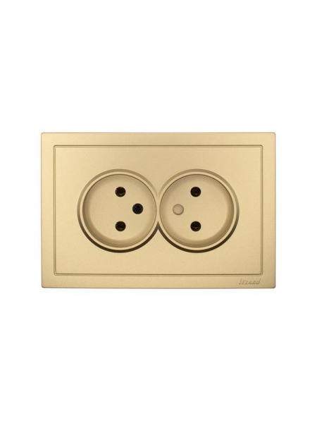 Розетка 2-мест. б/з СП ZIMA IP20 16А ПБТ безвинт. зажим зол. LEZARD 704-3600-128BQC ТехноИмпульс