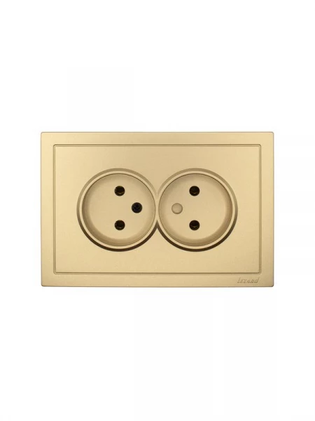 Розетка 2-мест. б/з СП ZIMA IP20 16А ПБТ безвинт. зажим зол. LEZARD 704-3600-128BQC ТехноИмпульс