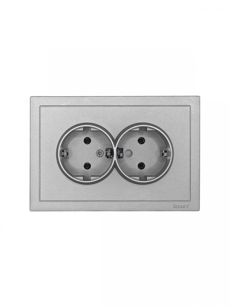 Розетка 2-мест. б/з СП ZIMA IP20 16А ПБТ безвинт. зажим сер. матов. LEZARD 704-7400-128BQC ТехноИмпульс