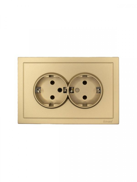 Розетка 2-мест. с/з СП ZIMA IP20 16А ПБТ безвинт. зажим зол. LEZARD 704-3600-127BQC ТехноИмпульс