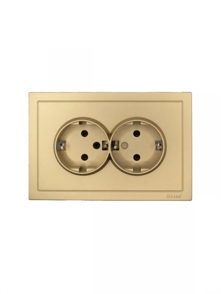 Розетка 2-мест. с/з СП ZIMA IP20 16А ПБТ безвинт. зажим зол. LEZARD 704-3600-127BQC ТехноИмпульс