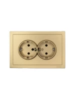 Розетка 2-мест. с/з СП ZIMA IP20 16А ПБТ безвинт. зажим зол. LEZARD 704-3600-127BQC ТехноИмпульс