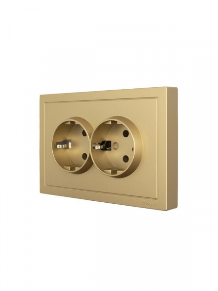 Розетка 2-мест. с/з СП ZIMA IP20 16А ПБТ безвинт. зажим зол. LEZARD 704-3600-127BQC ТехноИмпульс