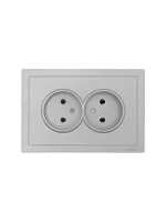 Розетка 2-мест. с/з СП ZIMA IP20 16А ПБТ безвинт. зажим сер. матов. LEZARD 704-7400-127BQC ТехноИмпульс