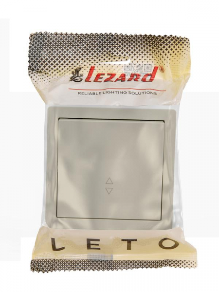 Выключатель проходной 1-кл. ОП LETO крем LEZARD 752-0300-105 ТехноИмпульс