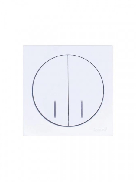 Выключатель 2-кл. СП OSEN 10А IP20 с подсветкой механизм бел. LEZARD 743-0288-112 ТехноИмпульс