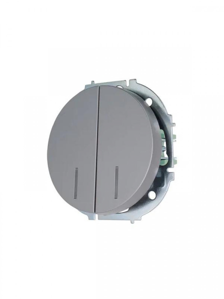 Выключатель 2-кл. СП OSEN 10А IP20 с подсветкой механизм сер. матов. LEZARD 743-7488-112 ТехноИмпульс