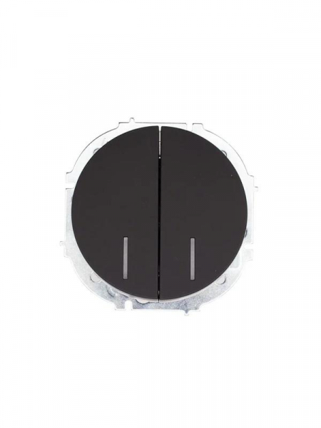 Выключатель 2-кл. СП OSEN 10А IP20 с подсветкой механизм черн. бархат LEZARD 743-4288-112 ТехноИмпульс