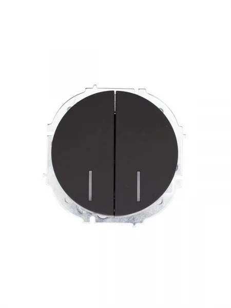 Выключатель 2-кл. СП OSEN 10А IP20 с подсветкой механизм черн. бархат LEZARD 743-4288-112 ТехноИмпульс