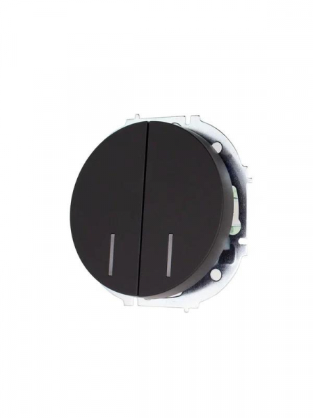 Выключатель 2-кл. СП OSEN 10А IP20 с подсветкой механизм черн. бархат LEZARD 743-4288-112 ТехноИмпульс