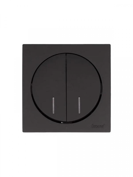 Выключатель 2-кл. СП OSEN 10А IP20 с подсветкой механизм черн. бархат LEZARD 743-4288-112 ТехноИмпульс