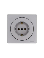 Розетка 1-м OSEN IP20 16А с заземл. ПБТ механизм сер. матов. LEZARD 743-7488-122B ТехноИмпульс