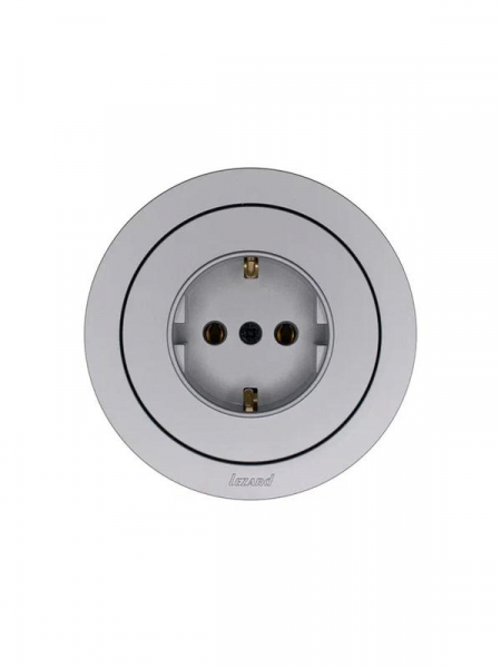 Розетка 1-м OSEN IP20 16А с заземл. ПБТ механизм сер. матов. LEZARD 743-7488-122B ТехноИмпульс
