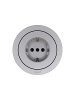 Розетка 1-м OSEN IP20 16А с заземл. ПБТ механизм сер. матов. LEZARD 743-7488-122B ТехноИмпульс