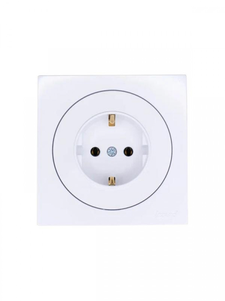 Розетка 1-м OSEN IP20 с заземл. ПБТ бел. LEZARD 743-0288-122B ТехноИмпульс