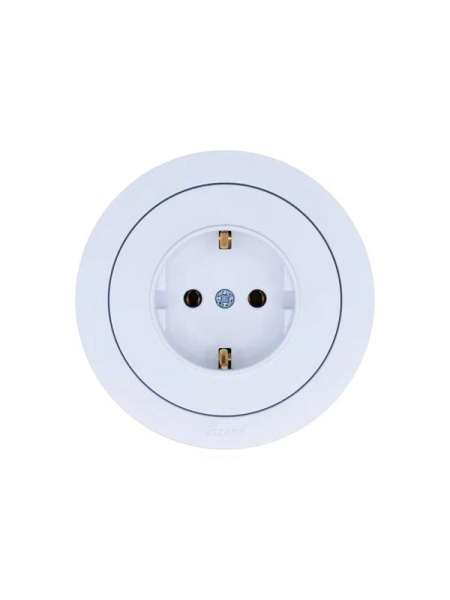 Розетка 1-м OSEN IP20 с заземл. ПБТ бел. LEZARD 743-0288-122B ТехноИмпульс