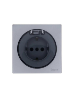Розетка 1-м СП OSEN с заземл. с крышкой ПБТ механизм сер. матов. LEZARD 743-7488-123B ТехноИмпульс
