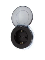 Розетка 1-м СП OSEN с заземл. с крышкой ПБТ механизм черн. бархат LEZARD 743-4288-123B ТехноИмпульс