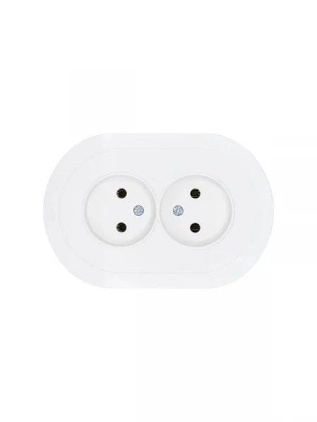 Розетка 2-м СП OSEN без заземл. ПБТ круглая бел. LEZARD 744-0200-128B ТехноИмпульс
