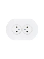 Розетка 2-м СП OSEN без заземл. ПБТ круглая бел. LEZARD 744-0200-128B ТехноИмпульс