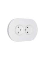 Розетка 2-м СП OSEN без заземл. ПБТ круглая бел. LEZARD 744-0200-128B ТехноИмпульс