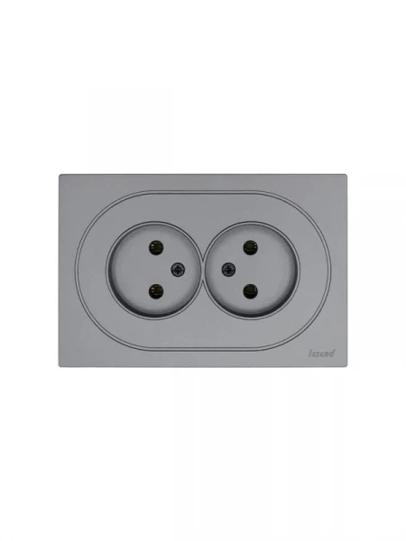 Розетка 2-м СП OSEN без заземл. ПБТ механизм сер. матов. LEZARD 743-7400-128B ТехноИмпульс