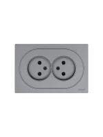 Розетка 2-м СП OSEN без заземл. ПБТ механизм сер. матов. LEZARD 743-7400-128B ТехноИмпульс