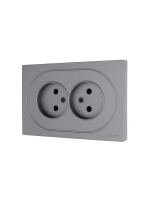 Розетка 2-м СП OSEN без заземл. ПБТ механизм сер. матов. LEZARD 743-7400-128B ТехноИмпульс
