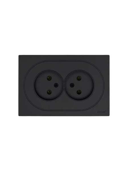 Розетка 2-м СП OSEN без заземл. ПБТ механизм черн. бархат LEZARD 743-4200-128B ТехноИмпульс