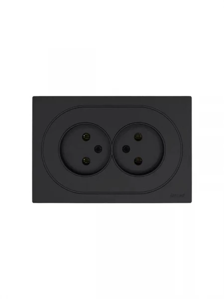 Розетка 2-м СП OSEN без заземл. ПБТ механизм черн. бархат LEZARD 743-4200-128B ТехноИмпульс
