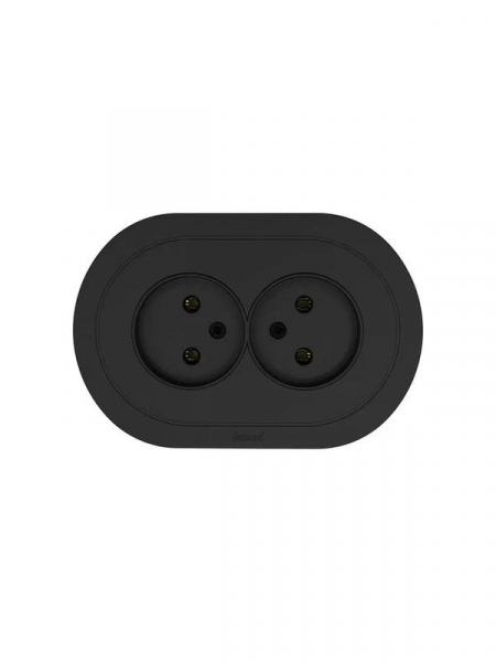 Розетка 2-м СП OSEN без заземл. ПБТ круглая механизм черн. бархат LEZARD 744-4200-128B ТехноИмпульс