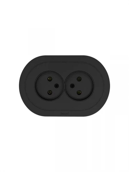 Розетка 2-м СП OSEN без заземл. ПБТ круглая механизм черн. бархат LEZARD 744-4200-128B ТехноИмпульс