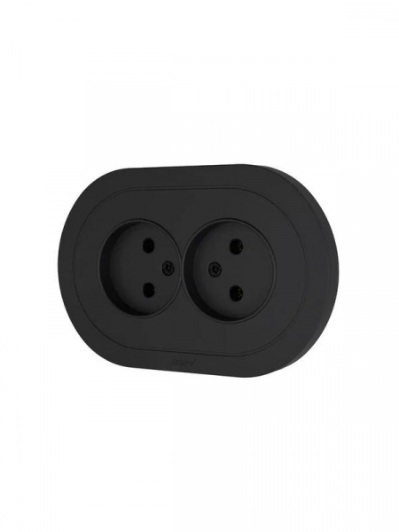 Розетка 2-м СП OSEN без заземл. ПБТ круглая механизм черн. бархат LEZARD 744-4200-128B ТехноИмпульс