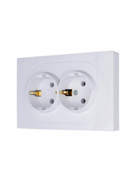 Розетка 2-м СП OSEN с заземл. ПБТ механизм бел. LEZARD 743-0200-127B ТехноИмпульс