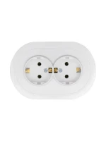 Розетка 2-м СП OSEN с заземл. ПБТ круглая механизм бел. LEZARD 744-0200-127B ТехноИмпульс