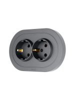 Розетка 2-м СП OSEN с заземл. ПБТ круглая механизм сер. матов. LEZARD 744-7400-127B ТехноИмпульс