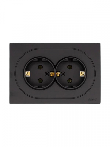 Розетка 2-м СП OSEN с заземл. ПБТ механизм черн. бархат LEZARD 743-4200-127B ТехноИмпульс