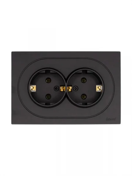 Розетка 2-м СП OSEN с заземл. ПБТ механизм черн. бархат LEZARD 743-4200-127B ТехноИмпульс