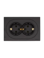 Розетка 2-м СП OSEN с заземл. ПБТ механизм черн. бархат LEZARD 743-4200-127B ТехноИмпульс