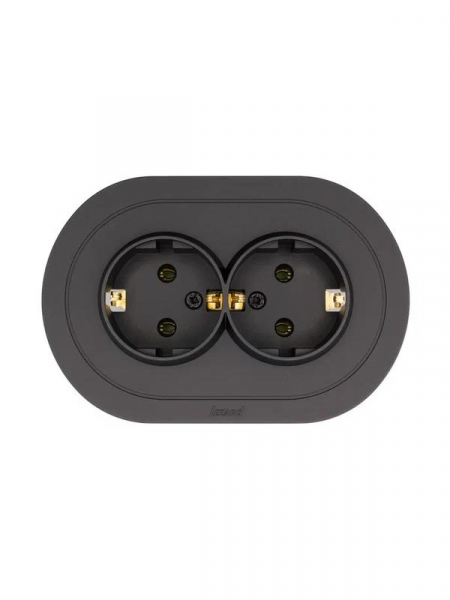 Розетка 2-м СП OSEN с заземл. ПБТ круглая механизм черн. бархат LEZARD 744-4200-127B ТехноИмпульс