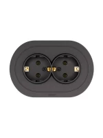 Розетка 2-м СП OSEN с заземл. ПБТ круглая механизм черн. бархат LEZARD 744-4200-127B ТехноИмпульс